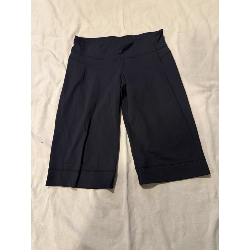 Lululemon Black Clam Digger Crop Pants Ribbed Waistband 10 Yoga Gym Coastal